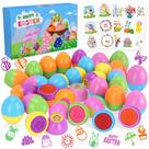 Ovos de Páscoa Kiddelo pré-preenchidos com brinquedos e carimbos, pacote com 24