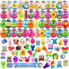 Ovos de Páscoa pré-cheios com brinquedos Fidget, pacote de 36 para crianças com cesta Ovos de Páscoa pré-cheios com brinquedos Fidget, pacote de 36 para crianças com cesta