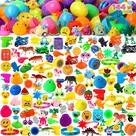 Ovos de Páscoa pré-cheios JOYIN 144 unidades com brinquedos e adesivos Ovos de Páscoa pré-cheios JOYIN 144 unidades com brinquedos e adesivos