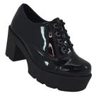 Oxford Feminino Plataforma Salto médio Confortável Solado Sola Tratorado Sapato Oxford Chunky Mocassin