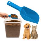 Pa Dosadora Raçao Cachorro Gato 200g Comida Pegador Azul