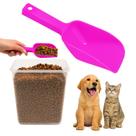Pa Dosadora Raçao Cachorro Gato 200g Comida Pegador Rosa