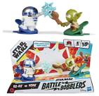 Pack 2 Bonecos Star Wars Battle Bobblers R2-D2 vs Mestre Yoda - Figuras de Batalha Disney Star Wars- Hasbro - E8032