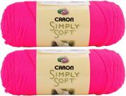 Pack 2 de Hilos Caron Simply Soft Sólidos en Rosa Neón 340,2g/576m