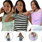 Pack 3 T-shirts Listradas de Algodão Meia Malha Nick