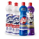 Pack 4un Multiuso UAU 500ml Cloro Ativo, Flores e Folhas e Desengordurante