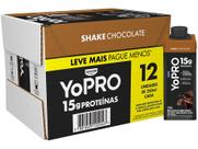 Pack Bebida Láctea UHT com 15g de Proteínas YoPRO - Chocolate 250ml 12 Unidades