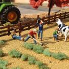 Pack C/ 4 Miniaturas P/ Maquete Trabalhadores Rurais 1/87 Ho Studio Dio 87222