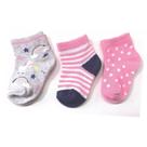Pack com 3 Pares Meias Estampadas Bebê Menina Basic+