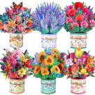 Pack com 6 Cartões Pop-Up 3D Buquê de Flores Caffox