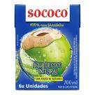 Pack Com 6x Águas de Coco Integral Sococo Caixa 200ml