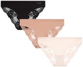 Pack de 3 bombachas bikini de encaje Jessica Simpson para mujer, talla grande
