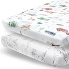Pack N Play Sheets Pobibaby Premium, pacote com 2 estampas Woodland