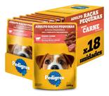 Pack Ração Úmida Pedigree Para Cães Adultos Raças Pequenas Sachês Carne 100g - Caixa Com 18 Unidades