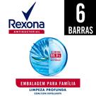 Pack Sabonete em Barra Antibacterial Rexona Limpeza Profunda Envoltório 6 unidades 84g Pack Sabonete em Barra Antibacterial Rexona Limpeza Profunda Envoltório 6 unidades 84g