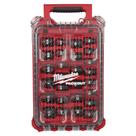 Packout jogo soquete impacto encaixe 1/2" curto 27 pcs mm/pol 49-66-6804 milwaukee