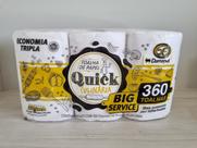 Pacotão Econômico de Toalha de Papel Quick Damapel com 360 folhas Tecnologia 3D de Super Absorção