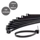 Pacote 100 Lacres Abraçadeira Nylon Pequeno 7,6mmX 400mm Prendedor Preto Plástico Pacote 100 Lacres Abraçadeira Nylon Pequeno 7,6mmX 400mm Prendedor Preto Plástico