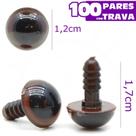 Pacote 100 Pares Olhos Redondos de Amigurumi com Travas para Boneca, Fantoche de N 6 a 14mm Artesanato Pacote 100 Pares Olhos Redondos de Amigurumi com Travas para Boneca, Fantoche de N 6 a 14mm Artesanato