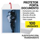 Pacote 100 Protetores Porta Documento 15x21cm Plástico Transparente Fechamento Com Aba Referência P21