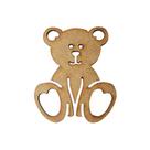Pacote 30 Aplique Ursinho de Pelucia Vazado Enfeite 6cm Mdf Madeira Laser