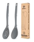Pacote Bundlepro de 2 colheres de cozinha de silicone cinza