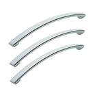 Pacote c 3 Puxadores Alça Reta Cromado 128mm