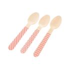Pacote Colher Madeira - Chevron Rosa - 14cm - 10 Un - Rizzo