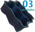 Pacote com 03 Formas Plástica Dupla Para Bloquete 16 Faces Intertravado 06cm - 24x10x06