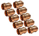 (Pacote com 10) Conexões de acoplamento de pressão de cobre e cobre EZ-FLUID de 3/4”