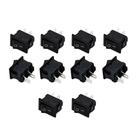 Pacote Com 10 Interruptores Redondos De 10x15mm 250V 3A 2 Pinos ON/OFF SPST Para Carro, Caminhão E