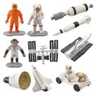 Pacote com 10 modelos de telescópio de exploração espacial modelo espacial astronauta cena da cápsula espacial ornamentos de modelo feitos à mão