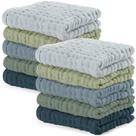 Pacote com 10 panos de banho para bebês Comfy Cubs, 25 x 25 cm, 6 camadas de algodão Pacote com 10 panos de banho para bebês Comfy Cubs, 25 x 25 cm, 6 camadas de algodão