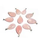 Pacote com 10 Pingentes de Quartzo Rosa em Gota Banhados a Prata - Acessórios de Joias Pacote com 10 Pingentes de Quartzo Rosa em Gota Banhados a Prata - Acessórios de Joias