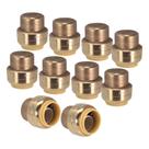 Pacote com 10 Tampa de extremidade PROCURU PushFit de 1/2 polegada para cobre, PEX, CPVC Pacote com 10 Tampa de extremidade PROCURU PushFit de 1/2 polegada para cobre, PEX, CPVC