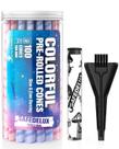Pacote com 100 cones SafeDelux Colorful King Size com tubo de vidro