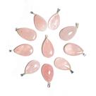 Pacote com 1000 Gotas de Quartzo Rosa Pingentes Banhados a Prata - Ideal para Colares e Pulseiras