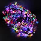 Pacote com 12 faixas LED Flower Headband Crown para crianças, meninas e mulheres