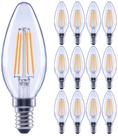 (Pacote com 12) Lâmpada LED E12 Candelabra Base B11 4,5W 2700K