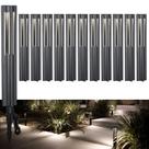 Pacote com 12 luzes de caminho LEONLITE, LED de 3 W, 12 V, IP65, pretas