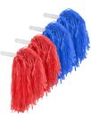 Pacote com 12 Pom Poms Pangda Sports Dance para líderes de torcida (vermelho/azul)