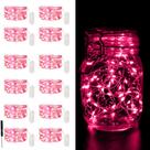 Pacote com 12 String Lights CAMANTU, rosa, 2 m, 20 LED, à prova d'água Pacote com 12 String Lights CAMANTU, rosa, 2 m, 20 LED, à prova d'água