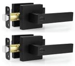 Pacote com 2 alavancas de porta Estmoon Privacy Matte Black para quarto/banheiro