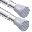 Pacote com 2 barras de cortina de tensão MEXAU Silver 70-120 cm para Windows Pacote com 2 barras de cortina de tensão MEXAU Silver 70-120 cm para Windows