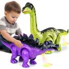 Pacote com 2 brinquedos elétricos para dinossauros ambulantes Bloolilies com luzes LED