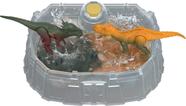 Pacote com 2 brinquedos Mattel Jurassic World Dino Reveal Dinosaur com Arena