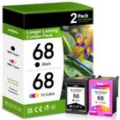 Pacote com 2 cartuchos de tinta Mooxrbog 68 Black Color para HP Envy