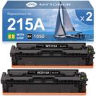 Pacote com 2 cartuchos pretos de toner para impressora a laser MYTONER 215A