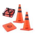 Pacote com 2 Cones de segurança de trânsito dobráveis Higiant 45 cm laranja