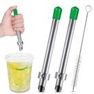 Pacote com 2 copos de limonada Straw Puncher Lasnten, verde